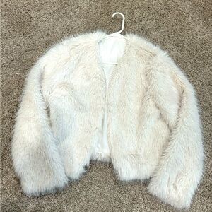 Ivory/Cream Faux Fur Jacket